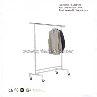 Best Selling Chrome Single Bar Rolling Garment Rack Laundry Room Rack